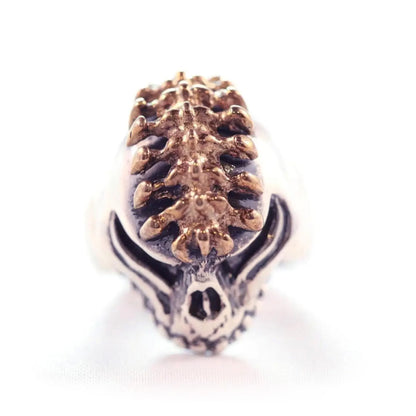 Wormy Skull Sterling Silver Ring