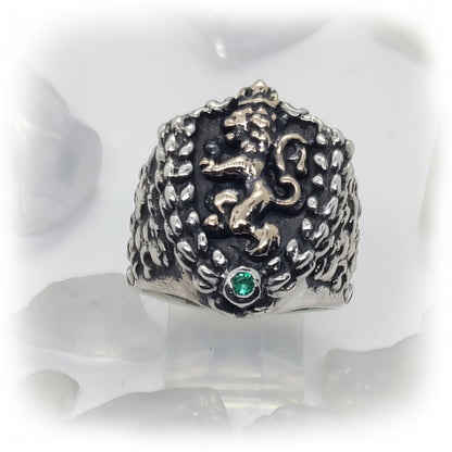 Yellow Lion Sterling Silver Ring