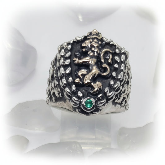 Yellow Lion Sterling Silver Ring