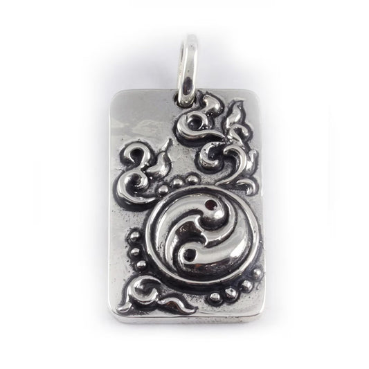 Yin-Yang Dog Tag Sterling Silver Pendant
