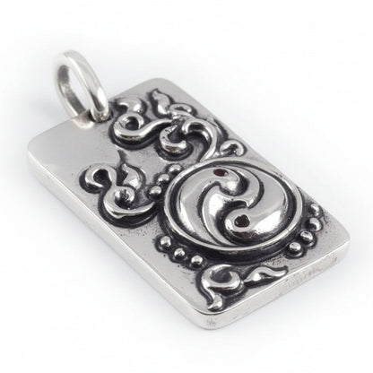 Yin-Yang Dog Tag Sterling Silver Pendant