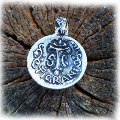 Yin-Yang Rose Sterling Silver and Bronze Pendant with Ruby and Black Onyx