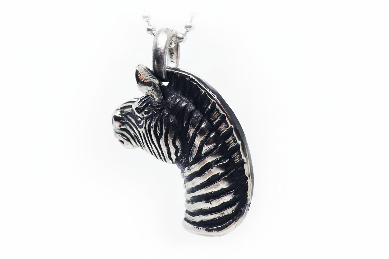 Zebra Sterling Silver Pendant V2