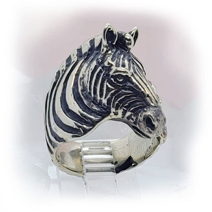 Zebra Sterling Silver Ring