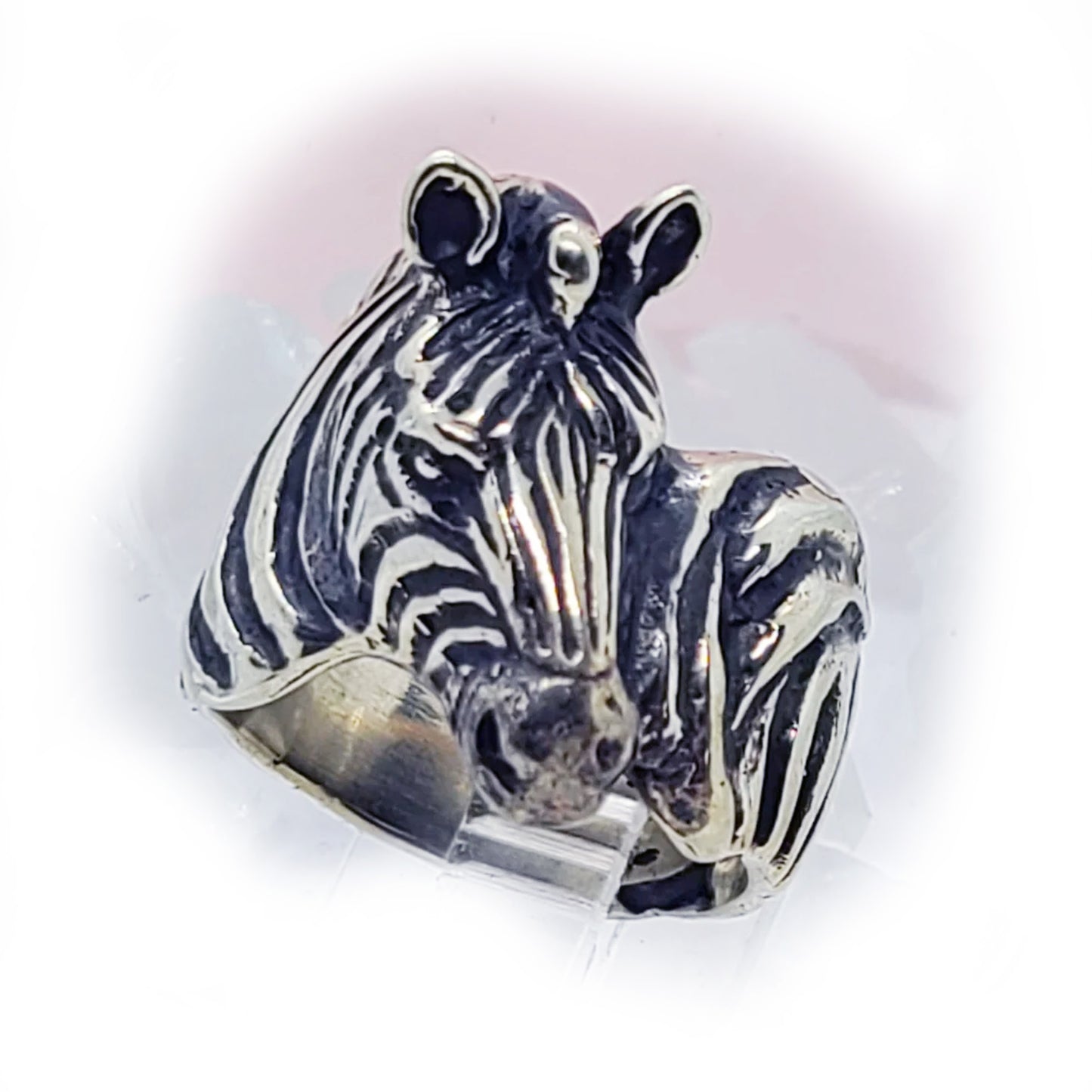Zebra Sterling Silver Ring