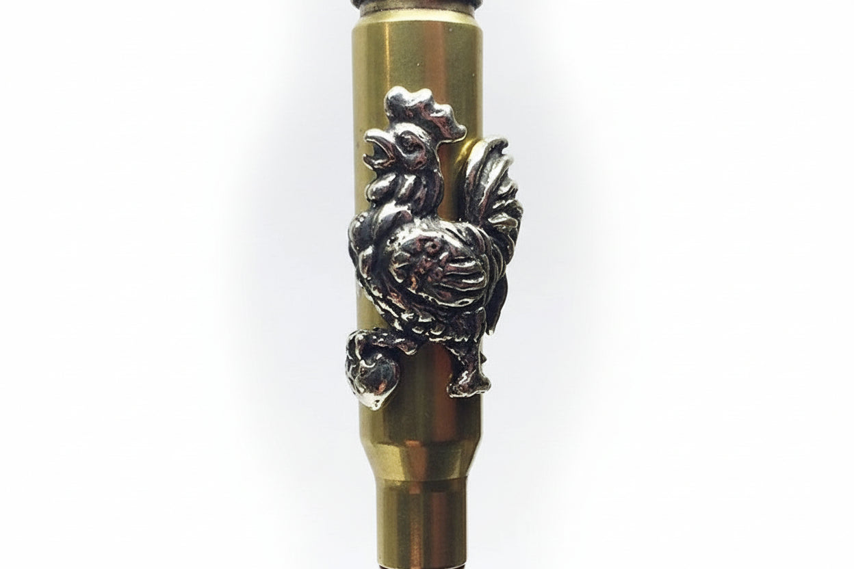 Rooster Year Zodiac Love Bullet Silver Pendant