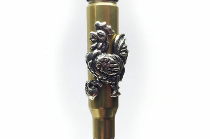 Rooster Year Zodiac Love Bullet Silver Pendant