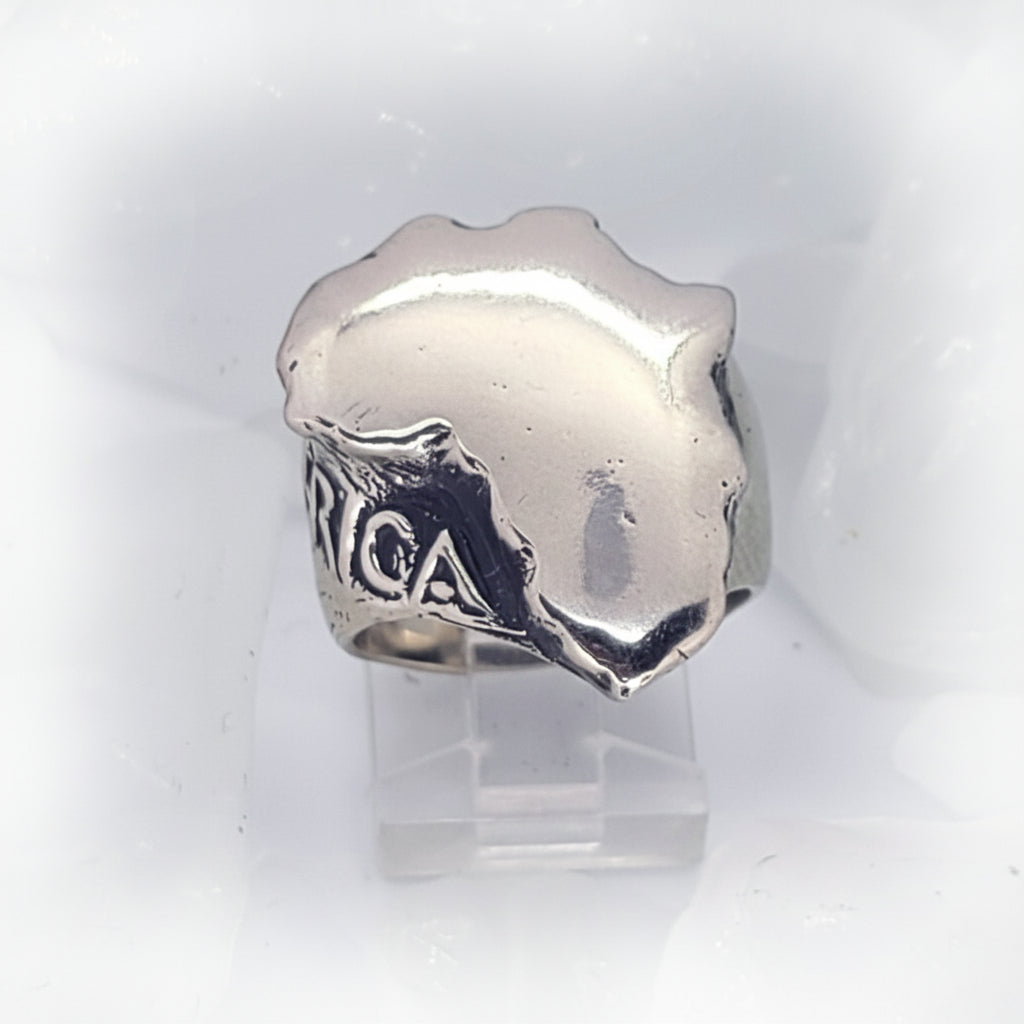 Map of Africa Sterling Silver Ring