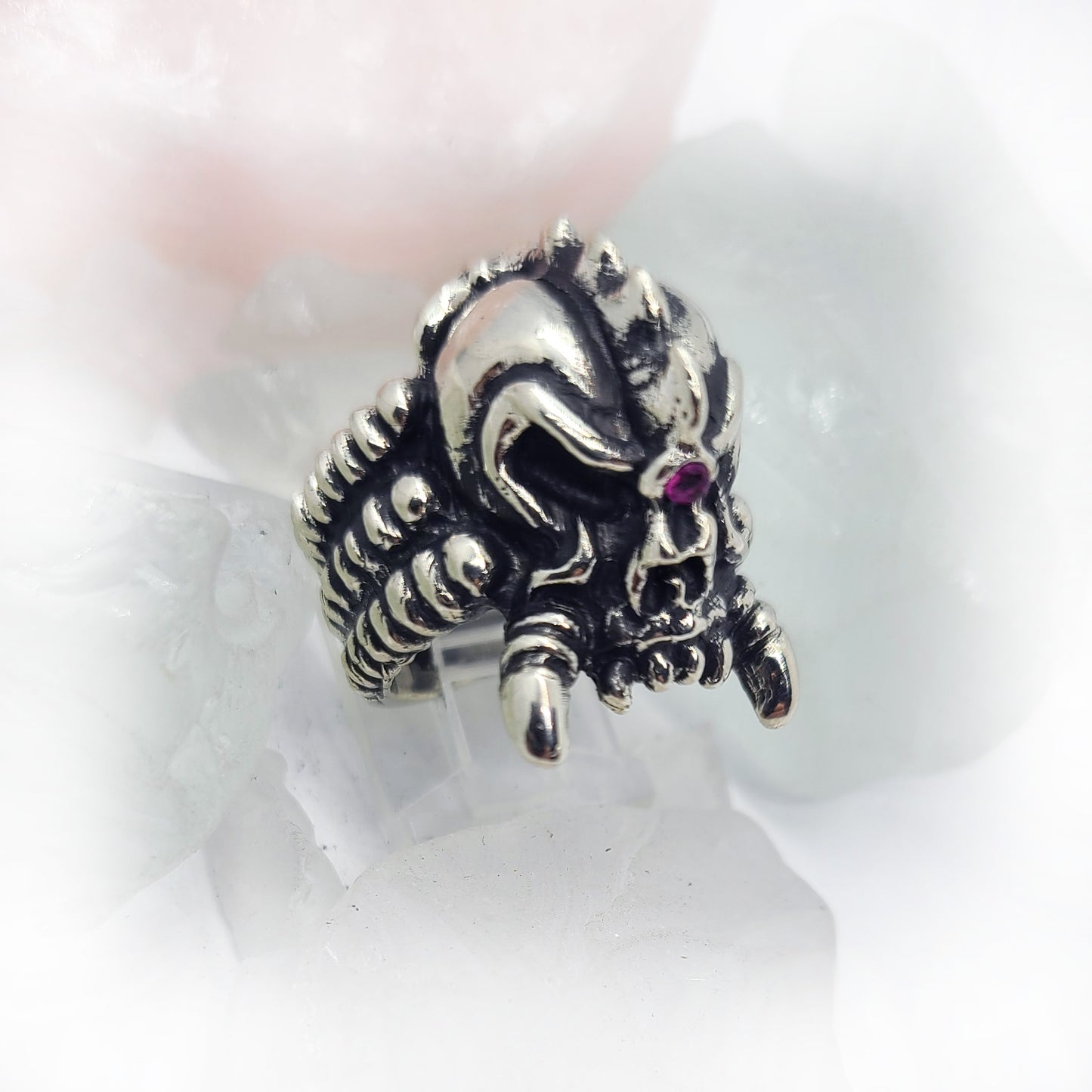 Alien Skull Sterling Silver Ring