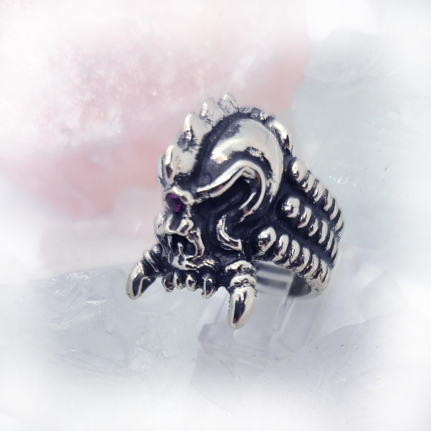 Alien Skull Sterling Silver Ring