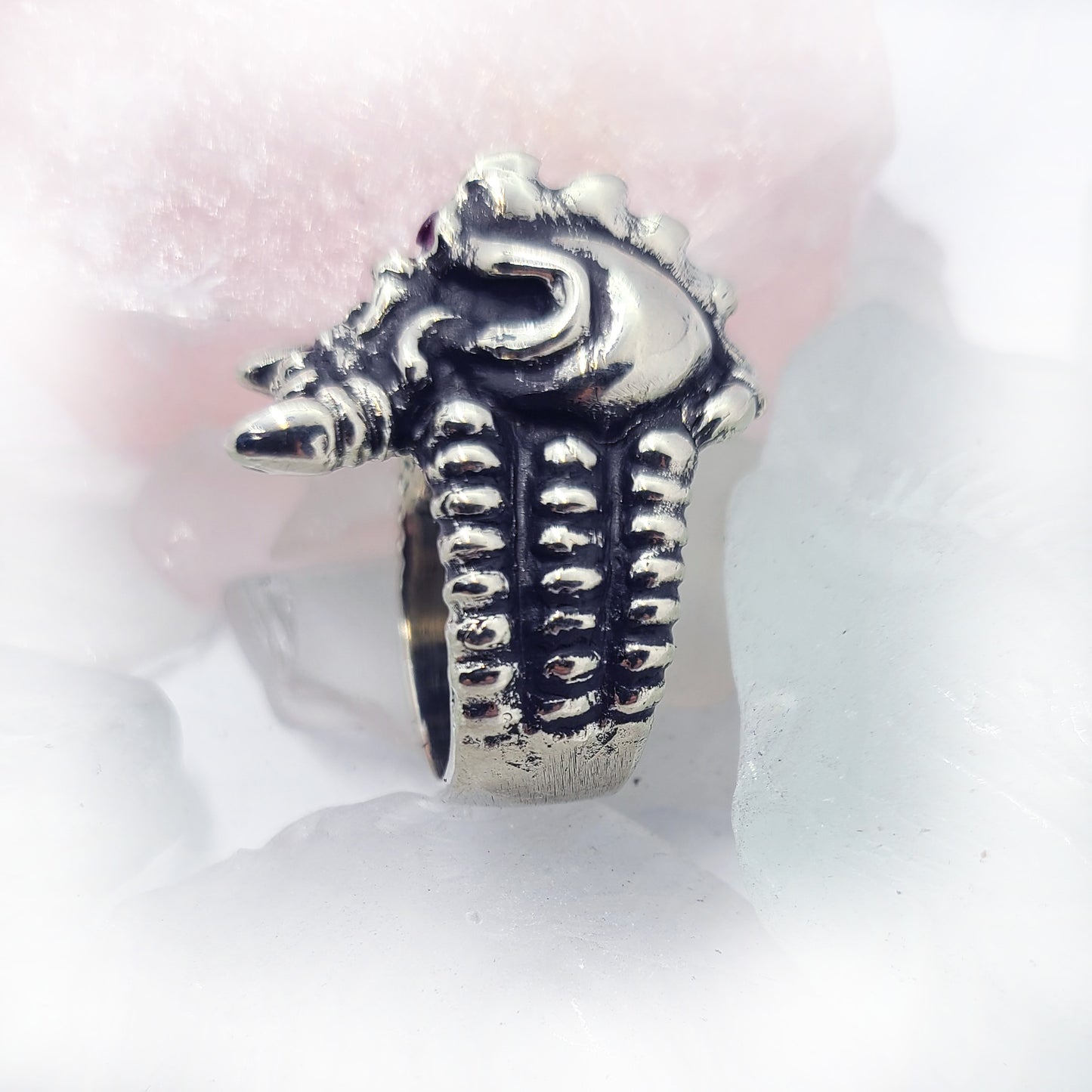 Alien Skull Sterling Silver Ring