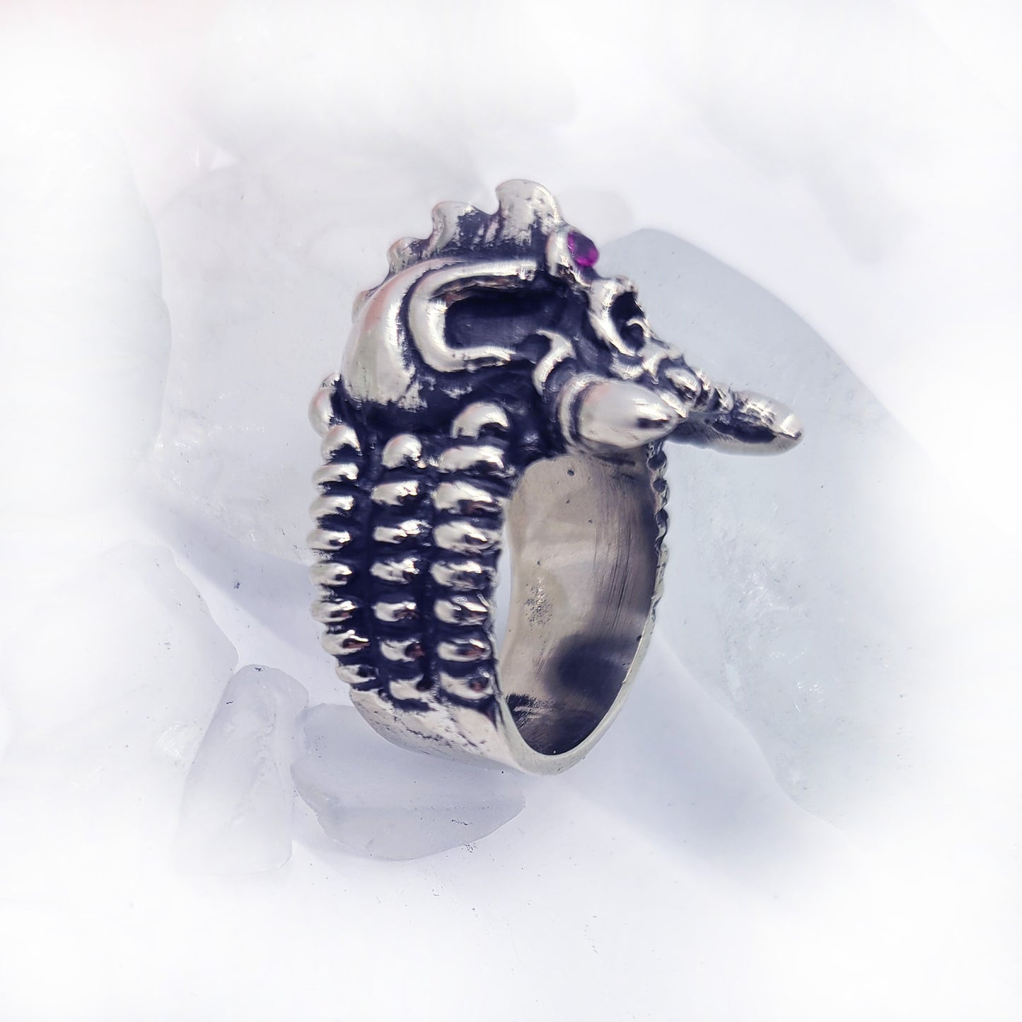 Alien Skull Sterling Silver Ring