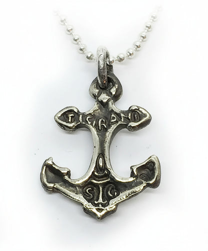 Anchor With Hearts Lucky Silver Pendant