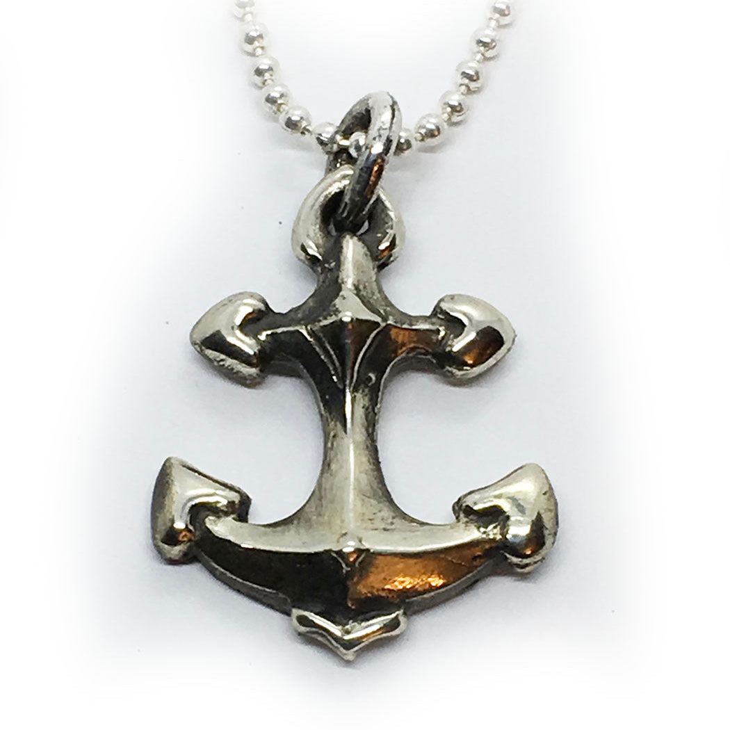Anchor With Hearts Lucky Silver Pendant