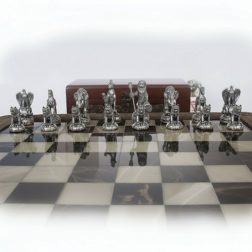 Tigrani “Animal Kingdom” Sterling Silver Chess set