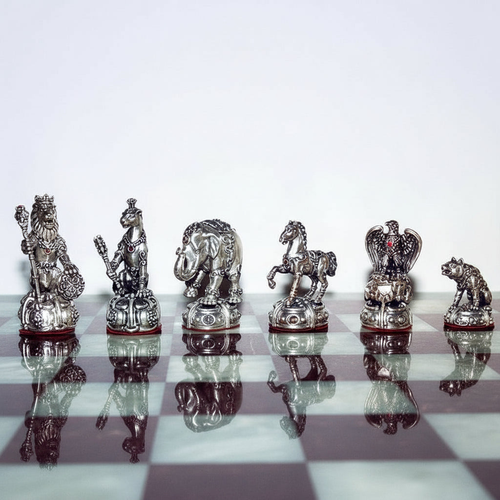 Tigrani “Animal Kingdom” Sterling Silver Chess set