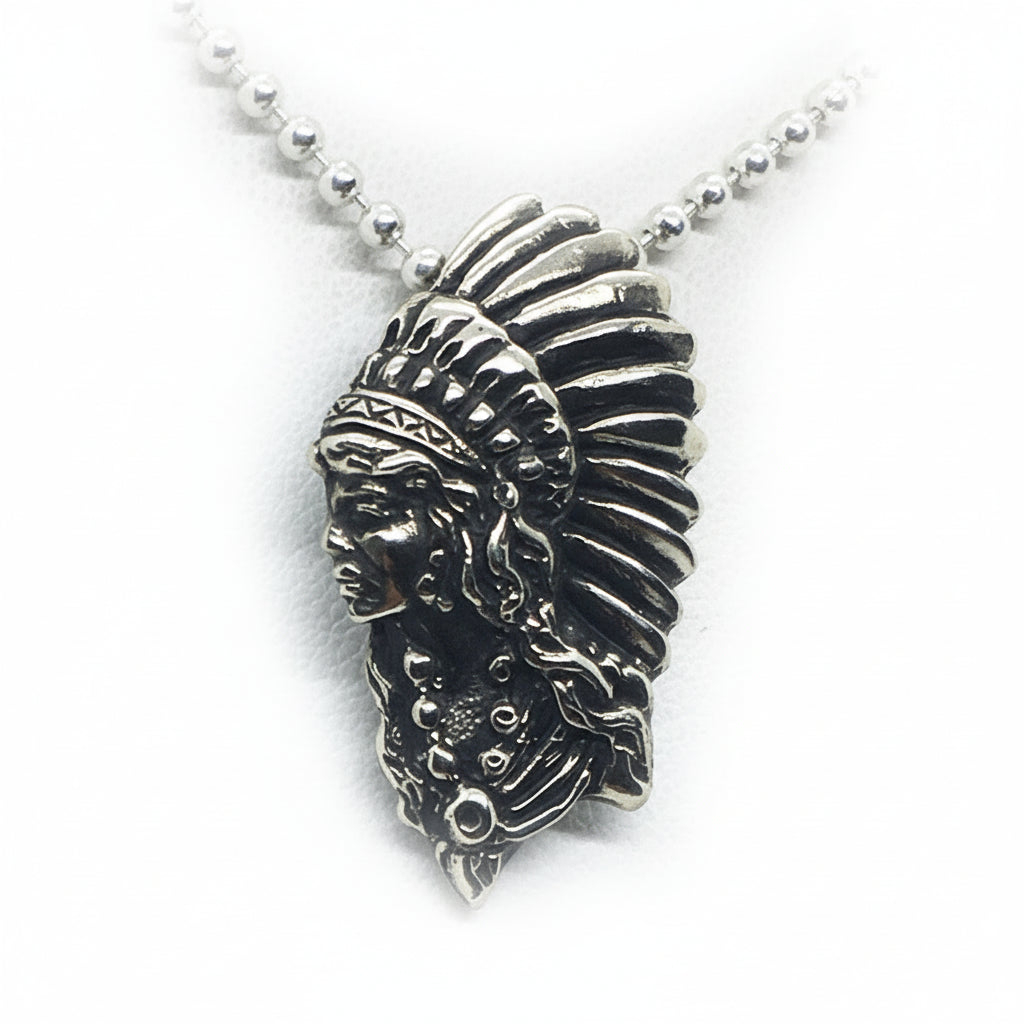 Apache Woman Sterling Silver Pendant