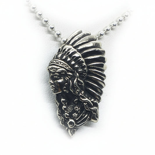 Apache Woman Sterling Silver Pendant