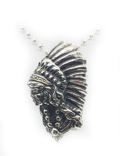 Apache Woman Sterling Silver Pendant