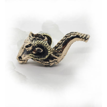 Aries Head Unique Smoking Bronze Pipe. Art Handmade Cute Tobacco Pipes. Smoker Gift pipe. Beautiful Pipes