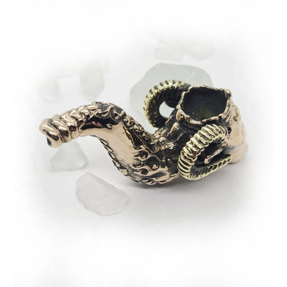 Aries Head Unique Smoking Bronze Pipe. Art Handmade Cute Tobacco Pipes. Smoker Gift pipe. Beautiful Pipes