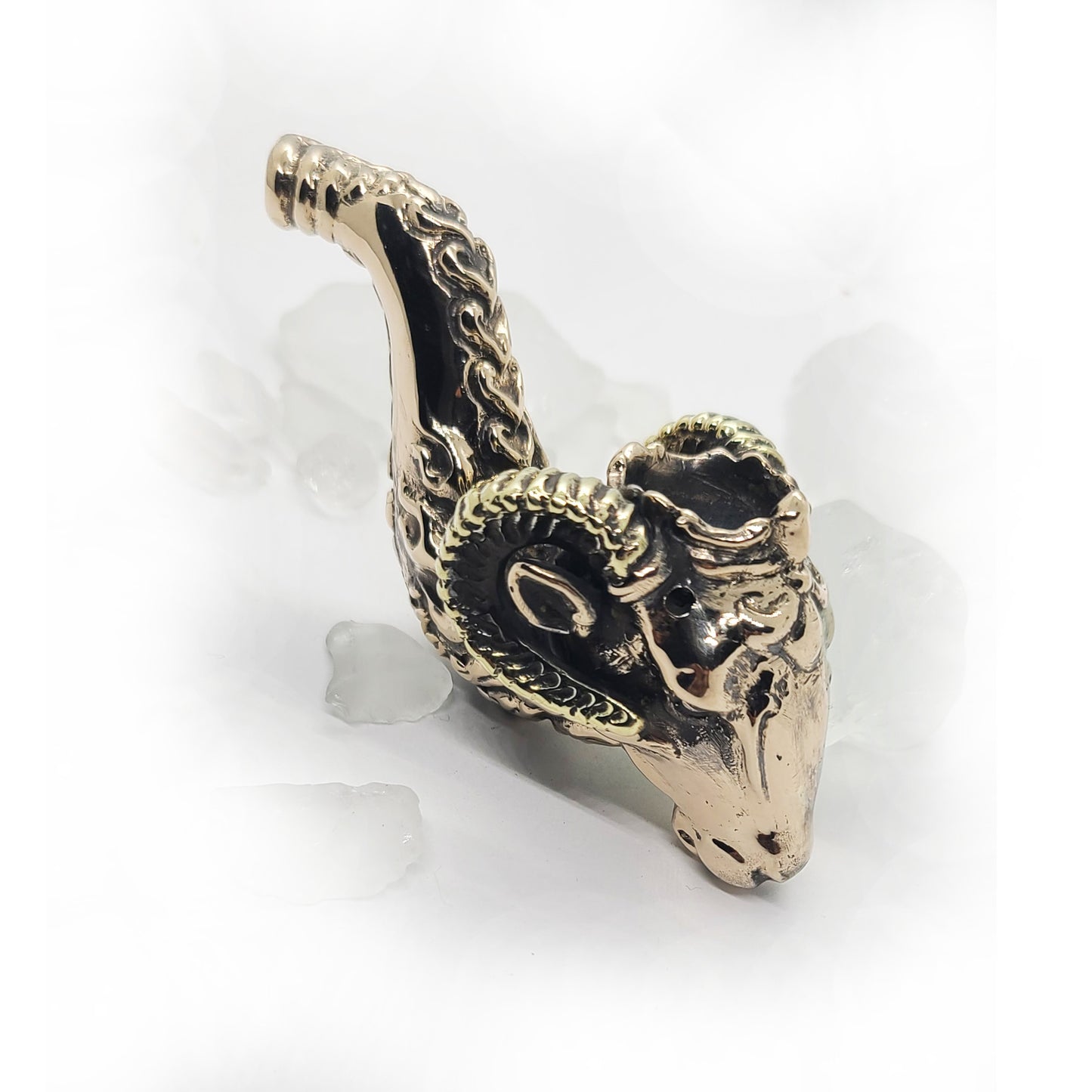 Aries Head Unique Smoking Bronze Pipe. Art Handmade Cute Tobacco Pipes. Smoker Gift pipe. Beautiful Pipes
