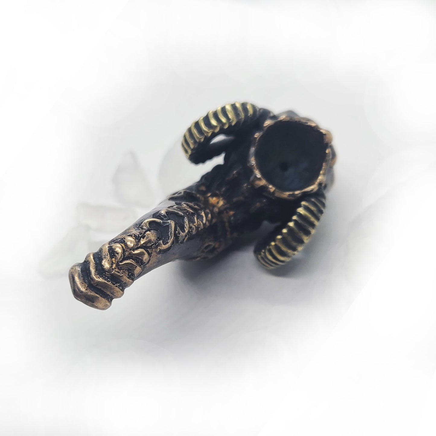 Aries Head Unique Smoking Bronze Pipe. Art Handmade Cute Tobacco Pipes. Smoker Gift pipe. Beautiful Pipes