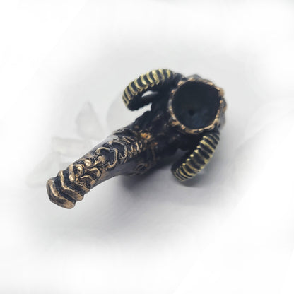 Aries Head Unique Smoking Bronze Pipe. Art Handmade Cute Tobacco Pipes. Smoker Gift pipe. Beautiful Pipes