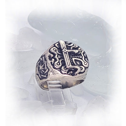 Essence Armenian Sterling Silver Cross and E Ring