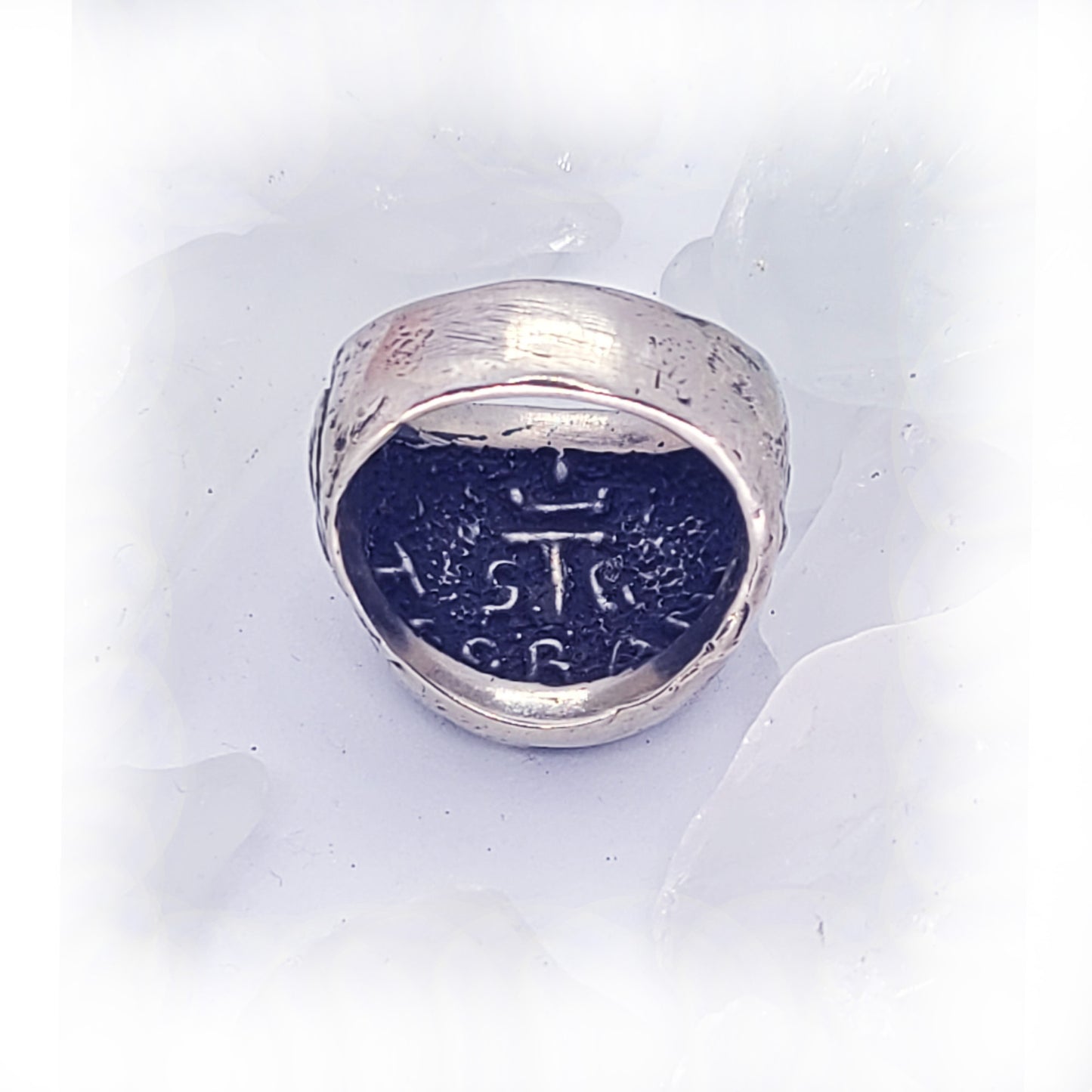 Essence Armenian Sterling Silver Cross and E Ring