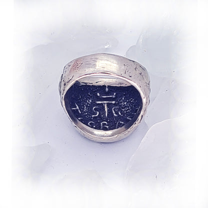 Essence Armenian Sterling Silver Cross and E Ring