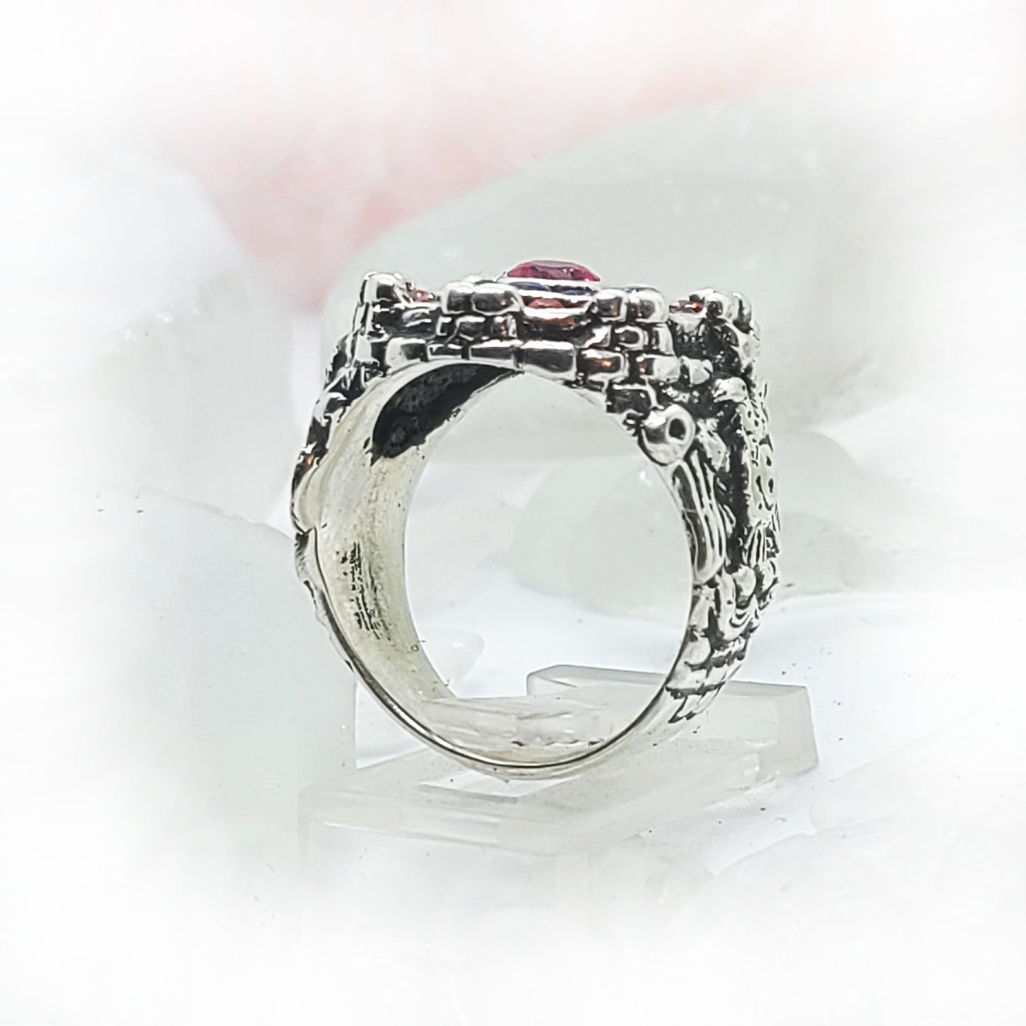 Armenian Sterling Silver Ring with Flag Color CZ Stones