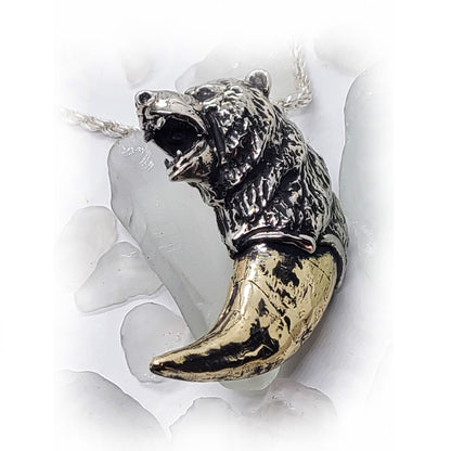 Angry Bear with Bronze Fang Pendant