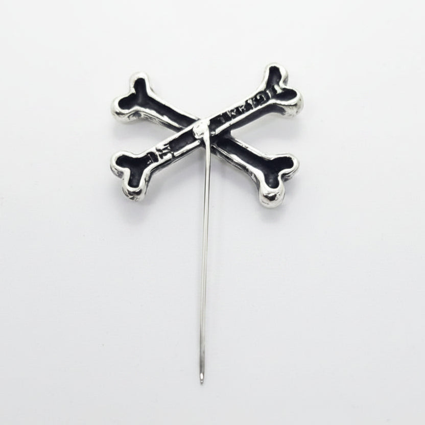 Bones Crossed Sterling Silver Pin