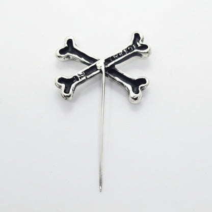 Bones Crossed Sterling Silver Pin