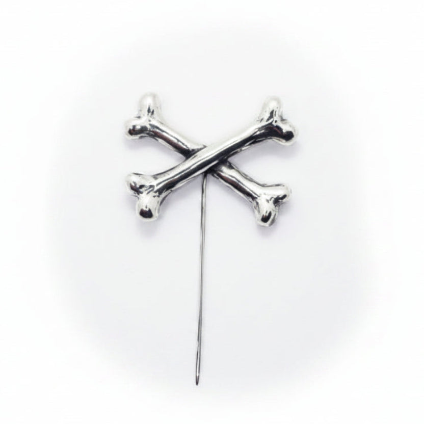 Bones Crossed Sterling Silver Pin