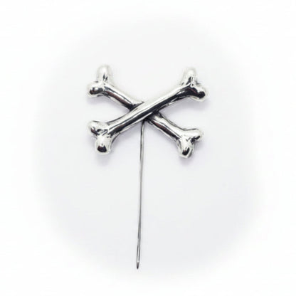 Bones Crossed Sterling Silver Pin