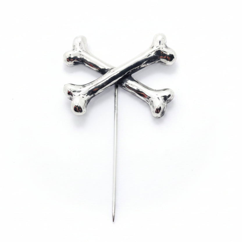 Bones Crossed Sterling Silver Pin