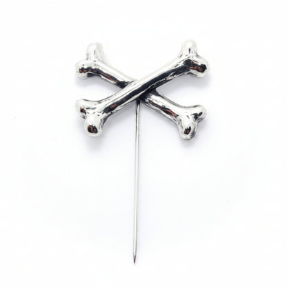 Bones Crossed Sterling Silver Pin