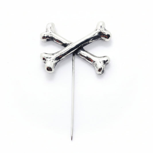 Bones Crossed Sterling Silver Pin