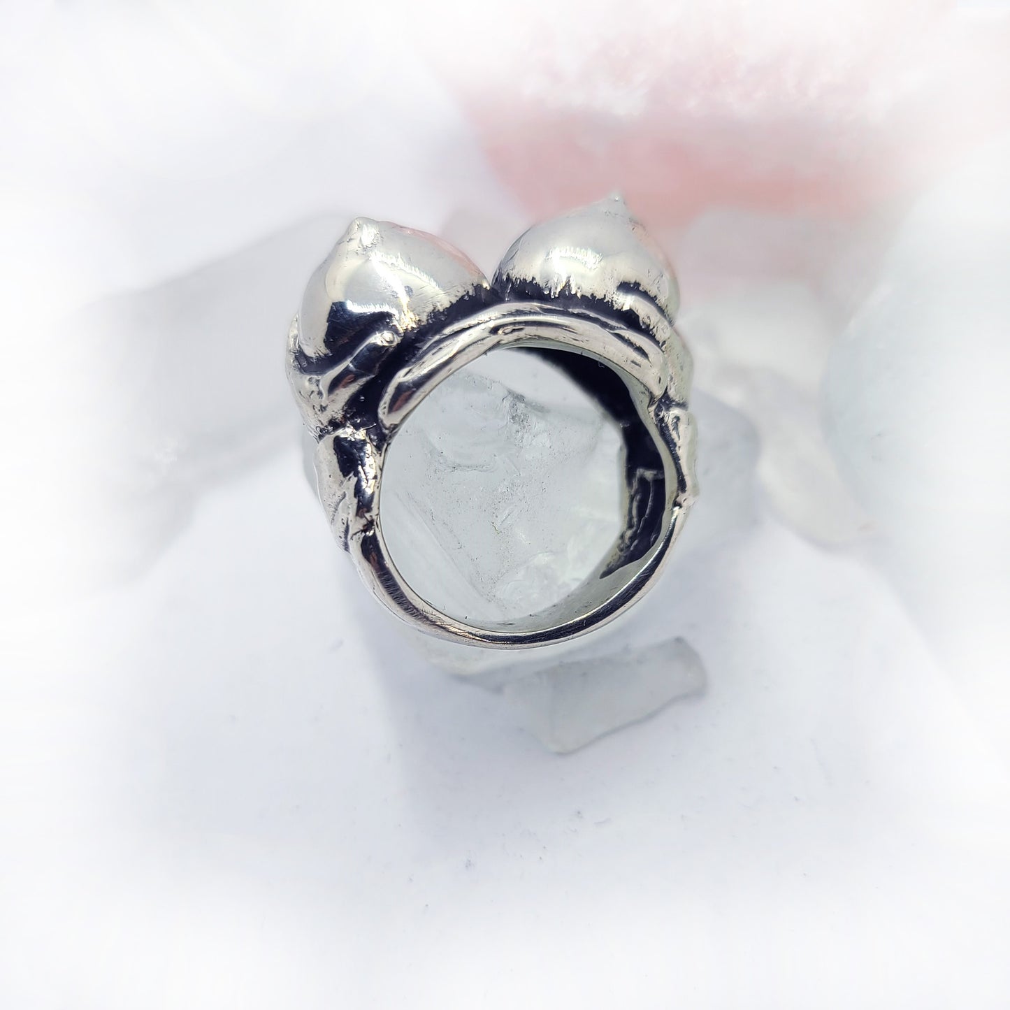 Squeezing Boobies Sterling Silver Ring