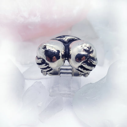 Squeezing Boobies Sterling Silver Ring