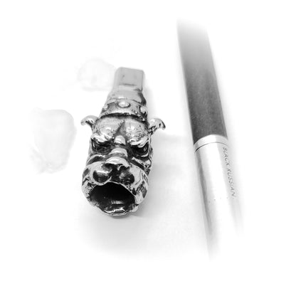 Bulldog Head Sterling Silver Cigarette Pipe