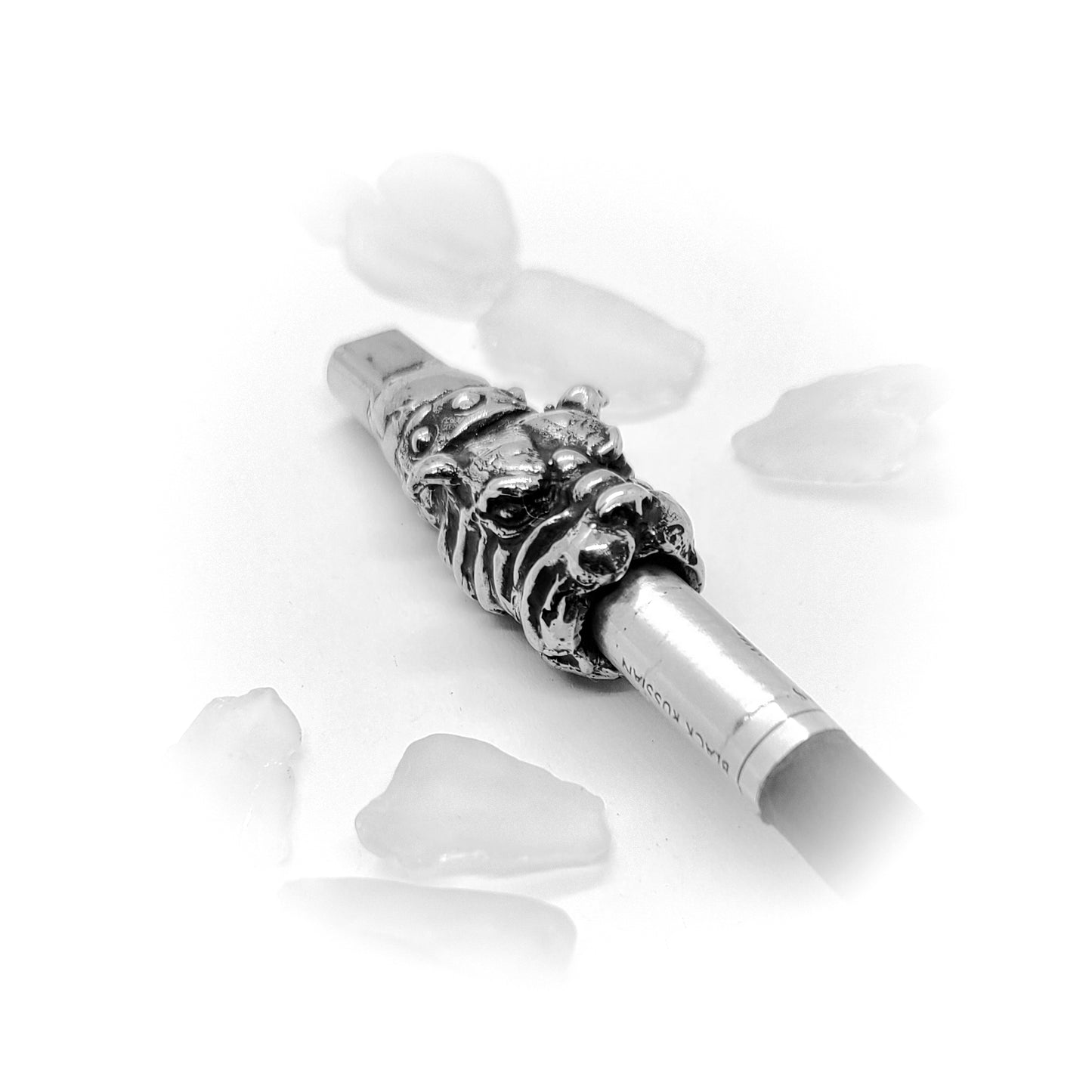 Bulldog Head Sterling Silver Cigarette Pipe
