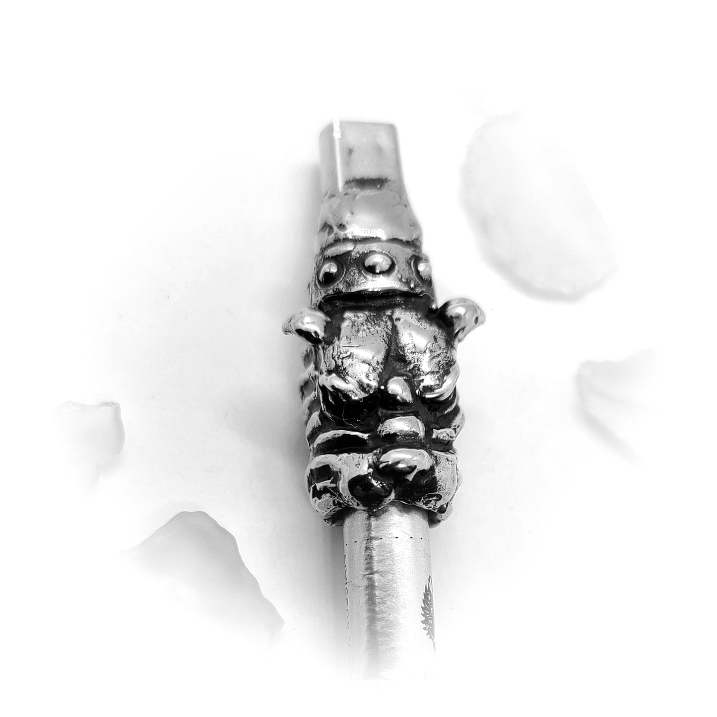 Bulldog Head Sterling Silver Cigarette Pipe