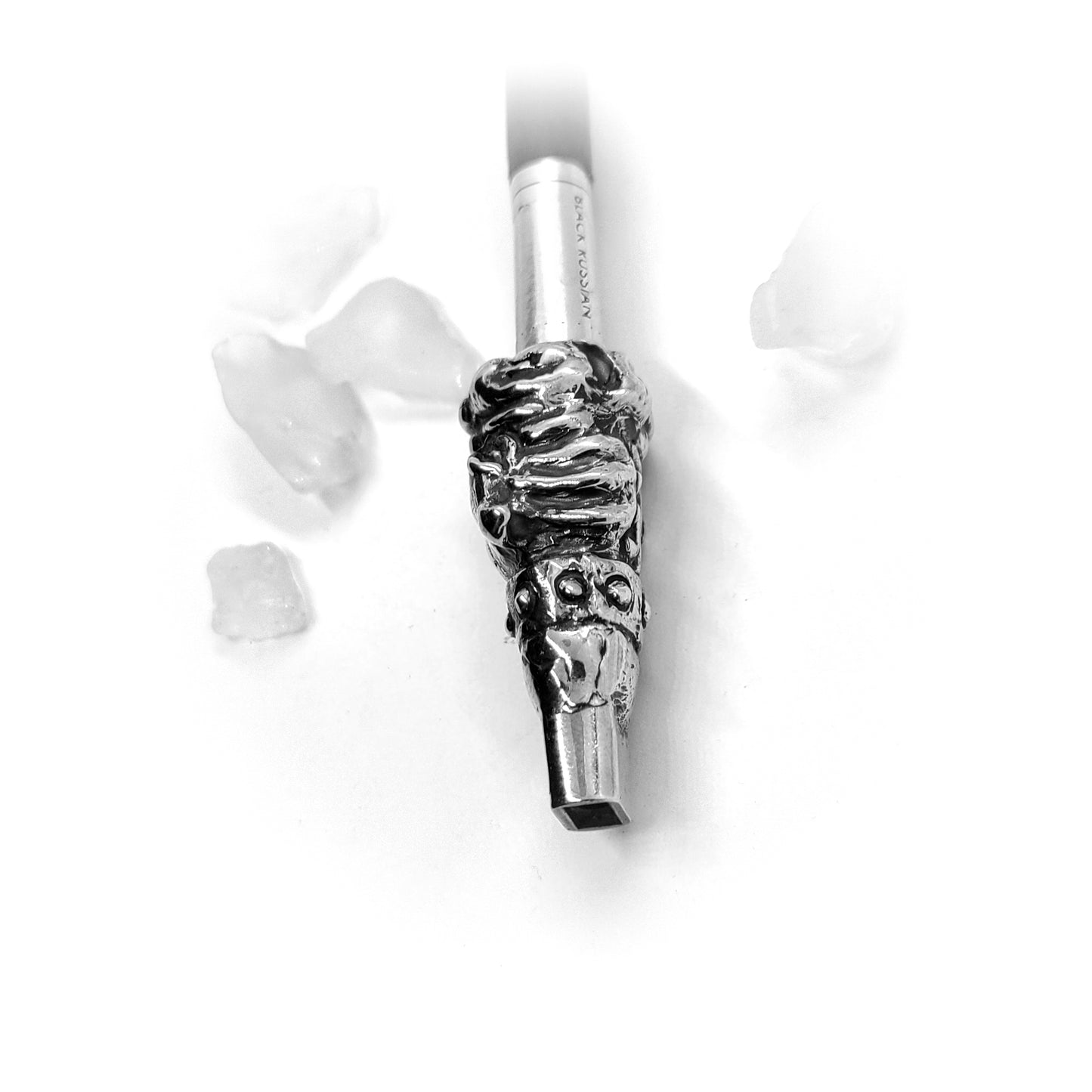 Bulldog Head Sterling Silver Cigarette Pipe