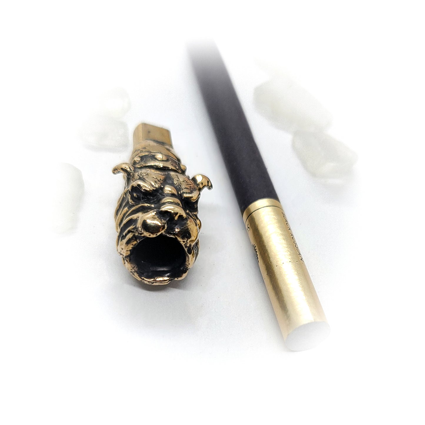 Bulldog Head Sterling Silver Cigarette Pipe