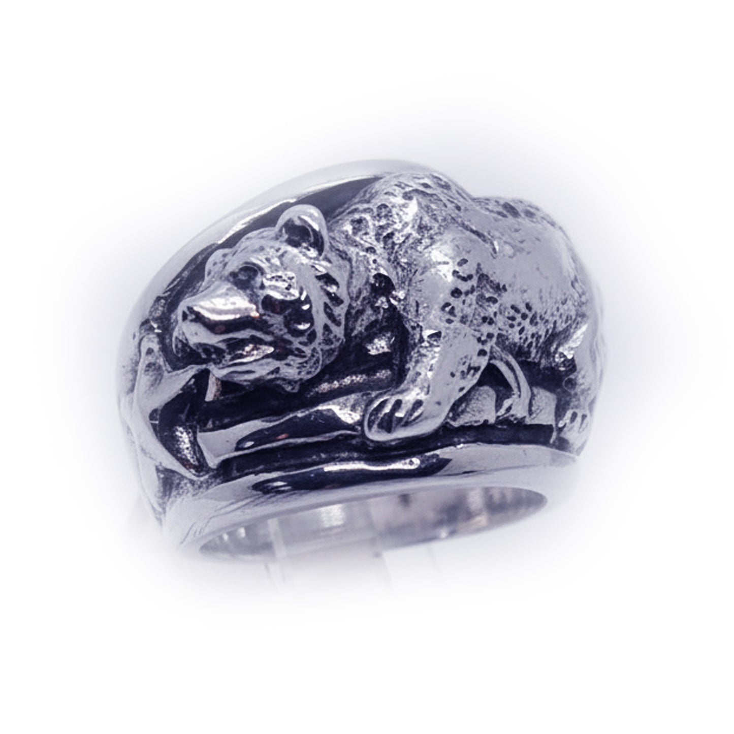 California Flag Bear Sterling Silver Ring