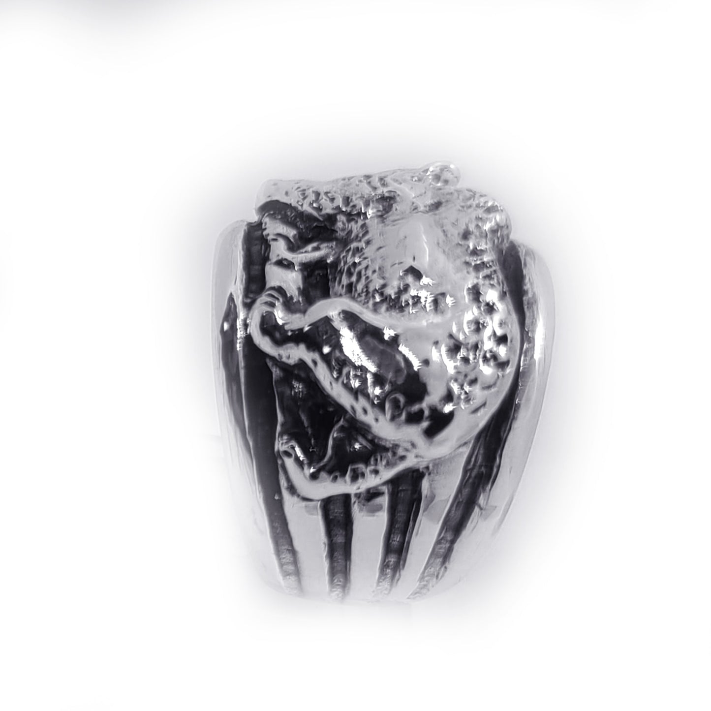 California Flag Bear Sterling Silver Ring