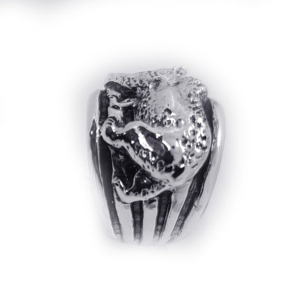 California Flag Bear Sterling Silver Ring